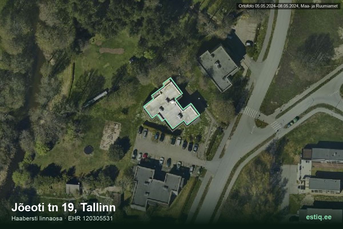 Jõeoti tänav 19, Tallinn – аэрофото дома, контур по данным регистра строений (EHR)
