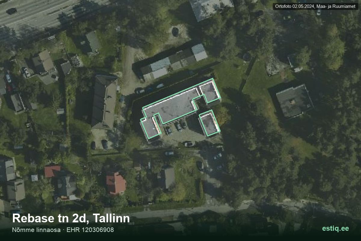 Rebase tänav 2d, Tallinn – aerial photo of the building, outline from the Building Register (EHR)