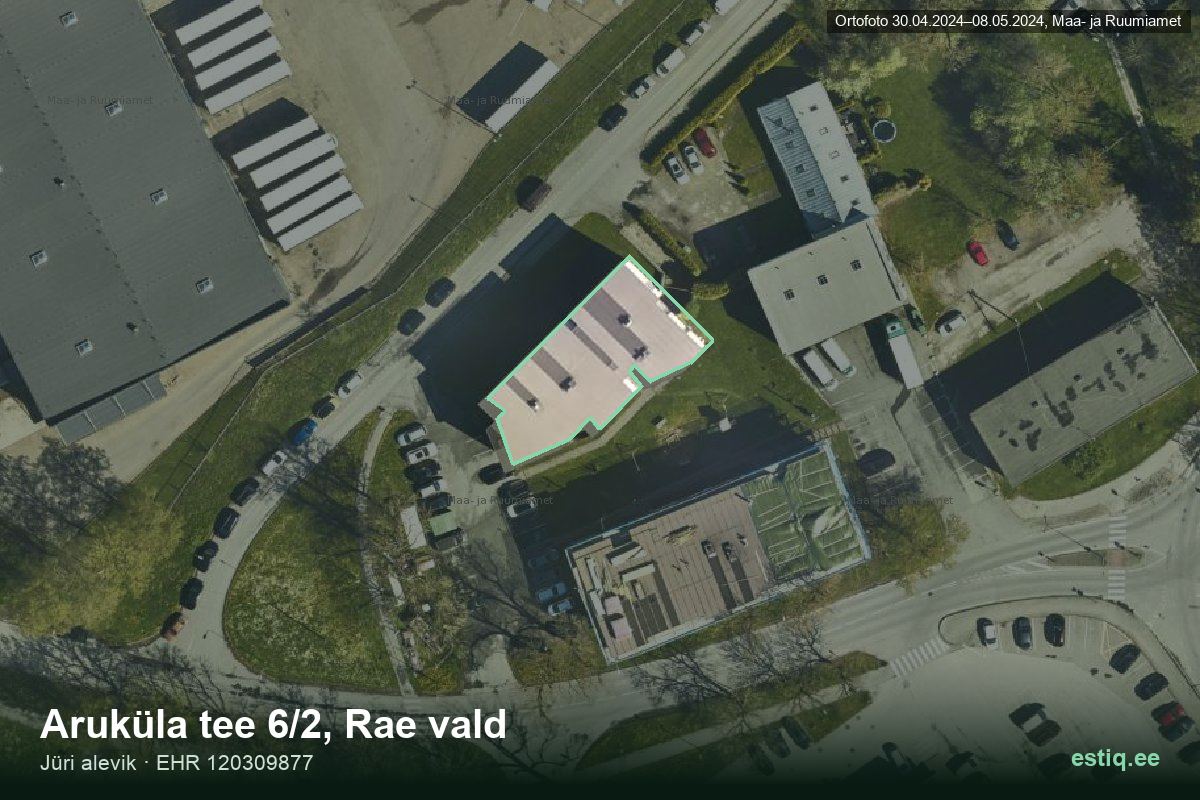 Aruküla tee 6/2, Rae – ilmakuva rakennuksesta, ääriviiva rakennusrekisteristä (EHR)