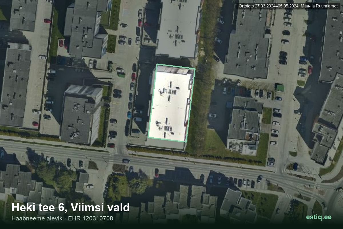 Heki tee 6, Viimsi – aerial photo of the building, outline from the Building Register (EHR)