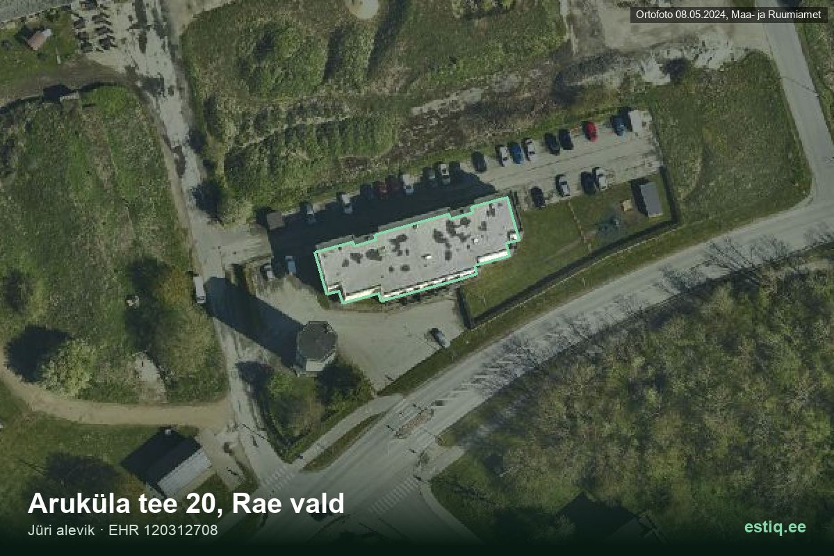 Aruküla tee 20, Rae – hoone aerofoto, kontuur ehitisregistri (EHR) andmetest