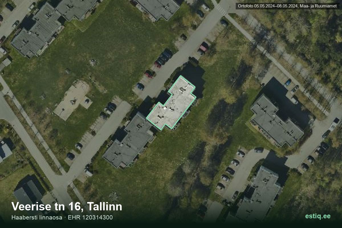 Veerise tänav 16, Tallinn – aerial photo of the building, outline from the Building Register (EHR)