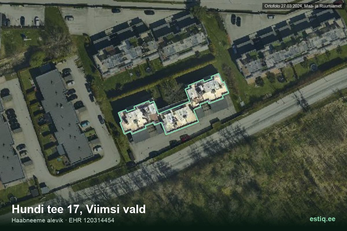 Hundi tee 17, Viimsi – hoone aerofoto, kontuur ehitisregistri (EHR) andmetest