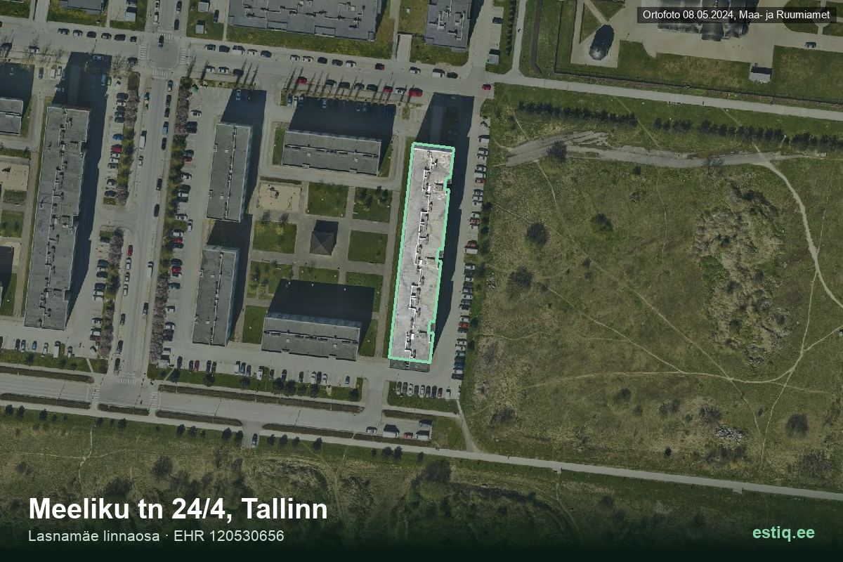Meeliku tänav 24/4, Tallinn – hoone aerofoto, kontuur ehitisregistri (EHR) andmetest