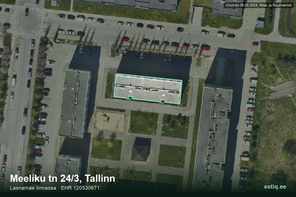 Meeliku tänav 24/3, Tallinn – hoone aerofoto, kontuur ehitisregistri (EHR) andmetest