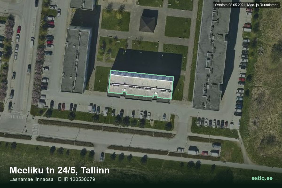 Meeliku tänav 24/5, Tallinn – hoone aerofoto, kontuur ehitisregistri (EHR) andmetest