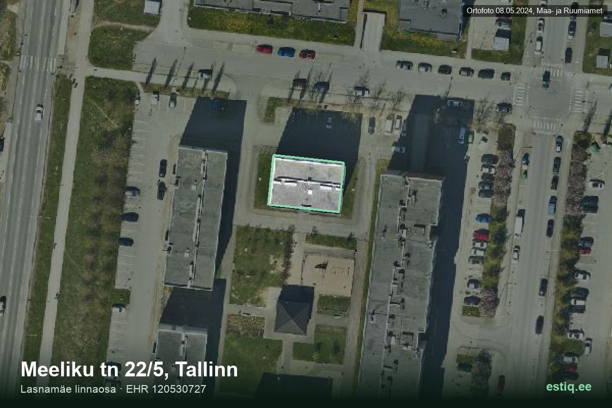 Meeliku tänav 22/5, Tallinn – hoone aerofoto, kontuur ehitisregistri (EHR) andmetest