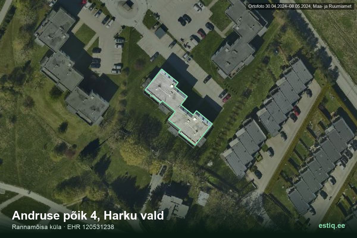 Andruse põik 4, Harku – aerial photo of the building, outline from the Building Register (EHR)
