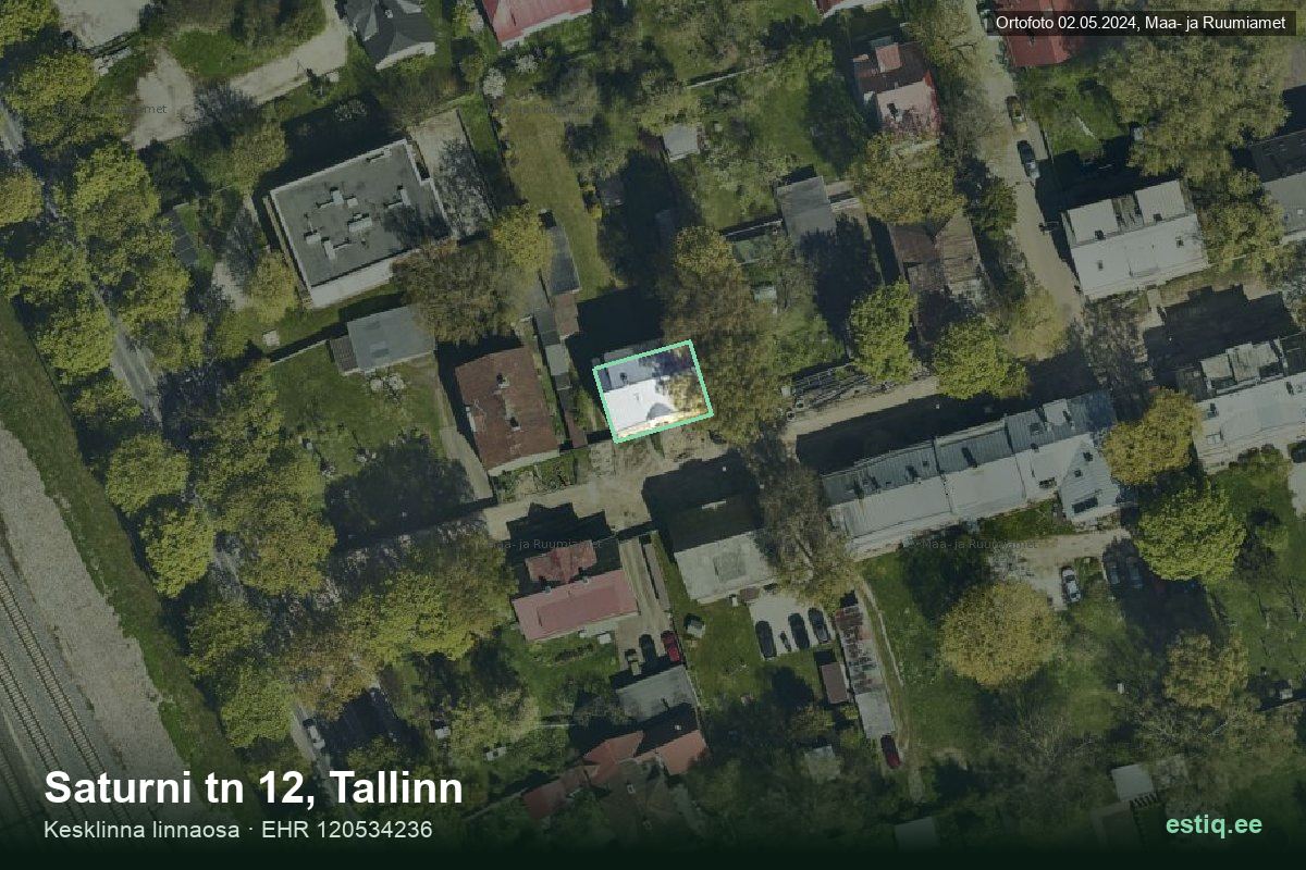 Saturni tänav 12, Tallinn – aerial photo of the building, outline from the Building Register (EHR)