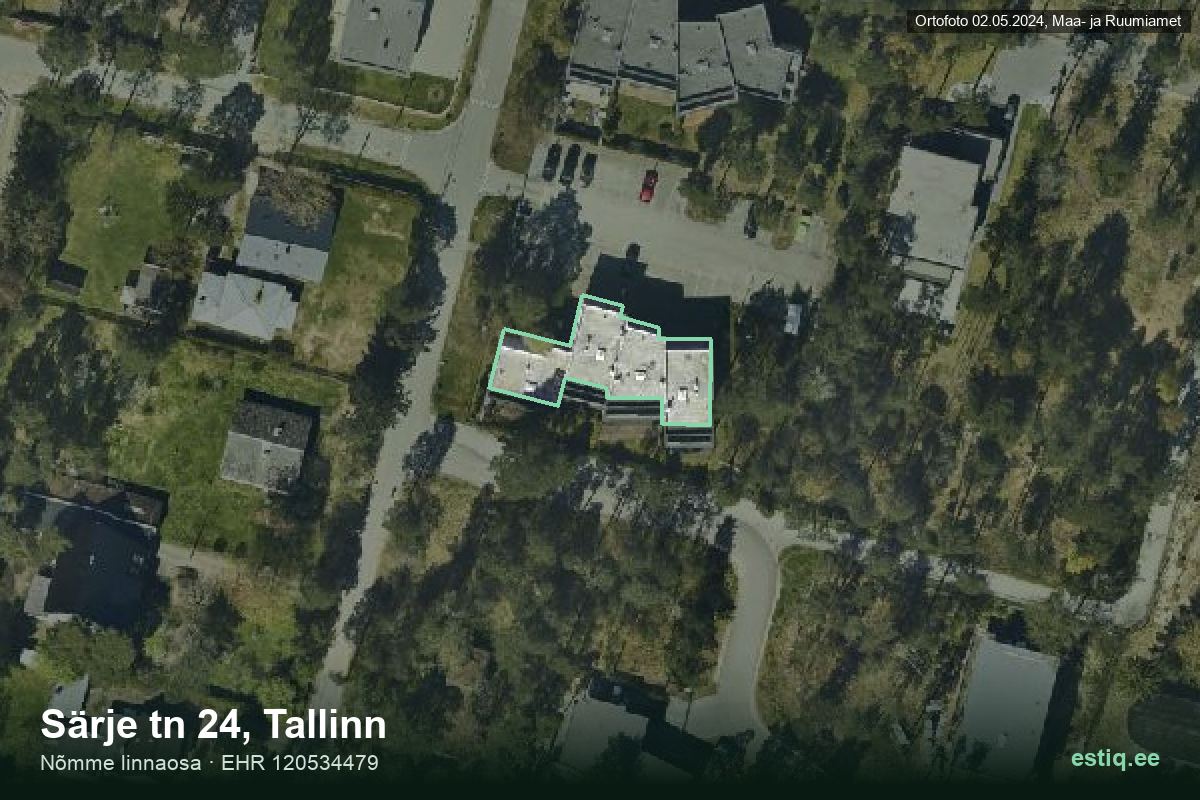 Särje tänav 24, Tallinn – aerial photo of the building, outline from the Building Register (EHR)