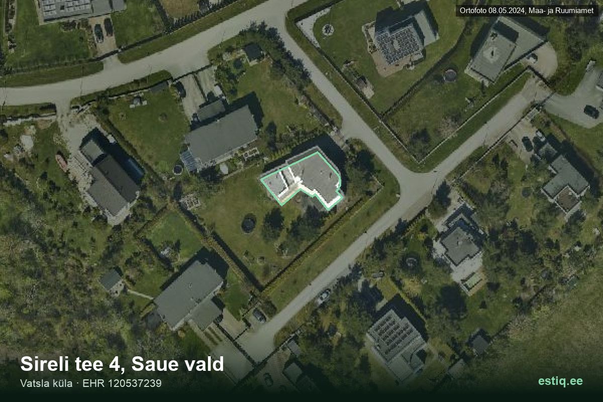 Sireli tee 4, Saue – aerial photo of the building, outline from the Building Register (EHR)