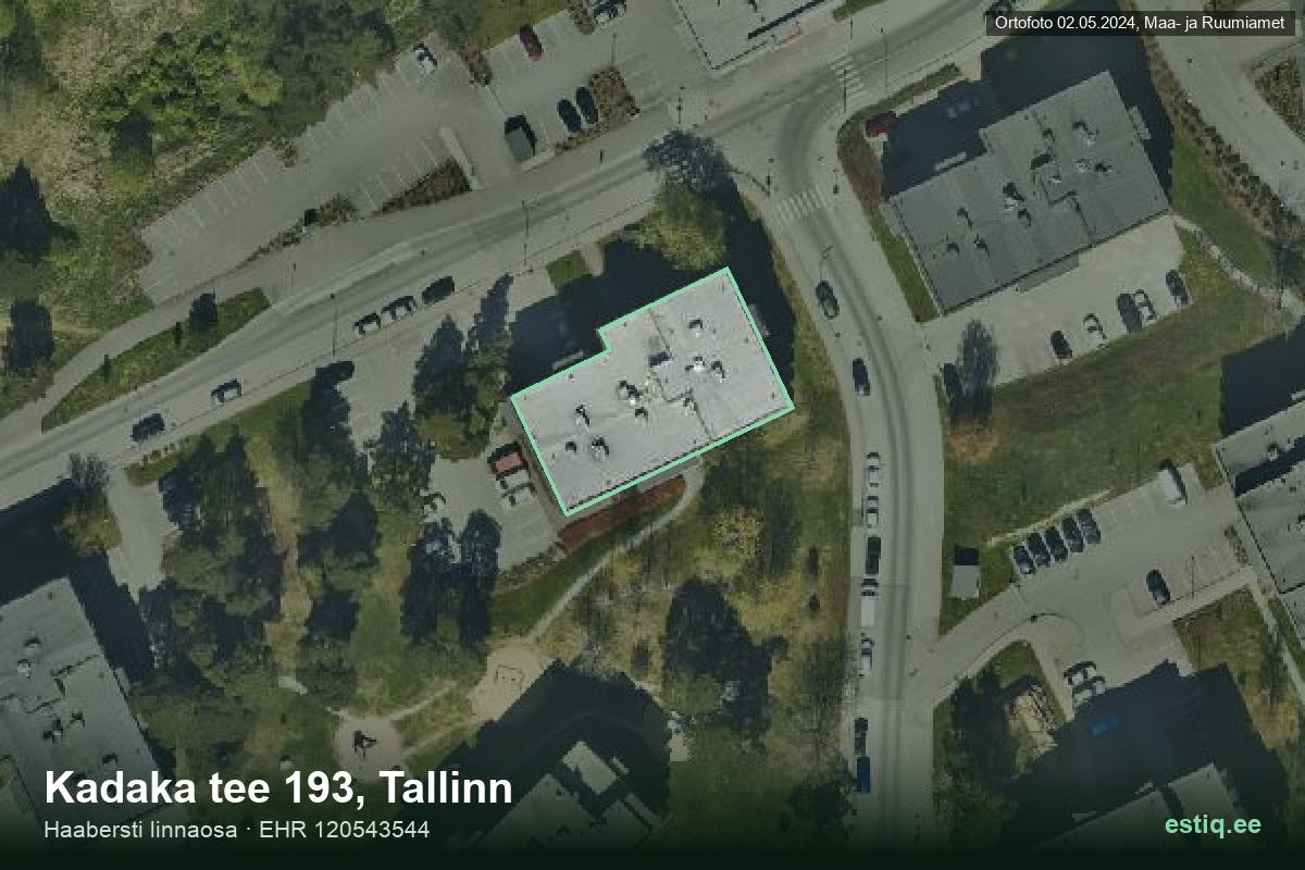 Kadaka tee 193, Tallinn – hoone aerofoto, kontuur ehitisregistri (EHR) andmetest
