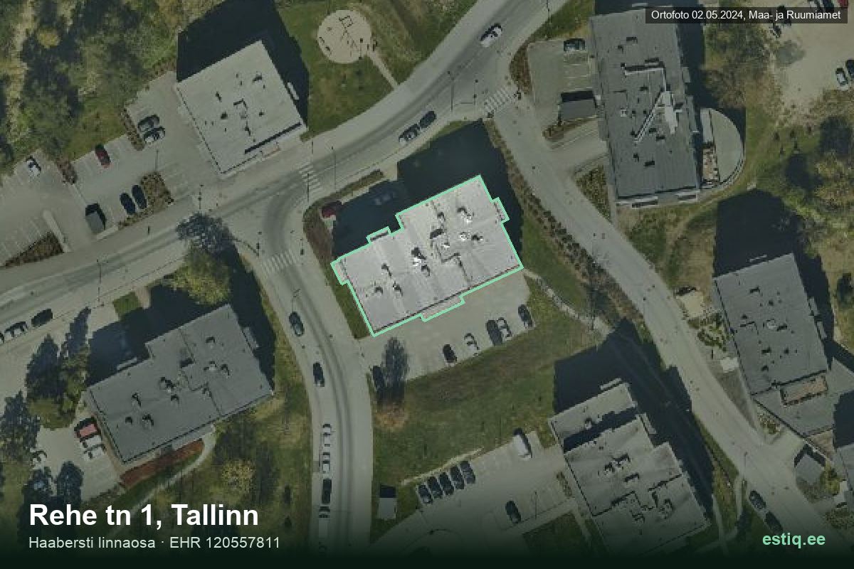 Rehe tänav 1, Tallinn – ilmakuva rakennuksesta, ääriviiva rakennusrekisteristä (EHR)