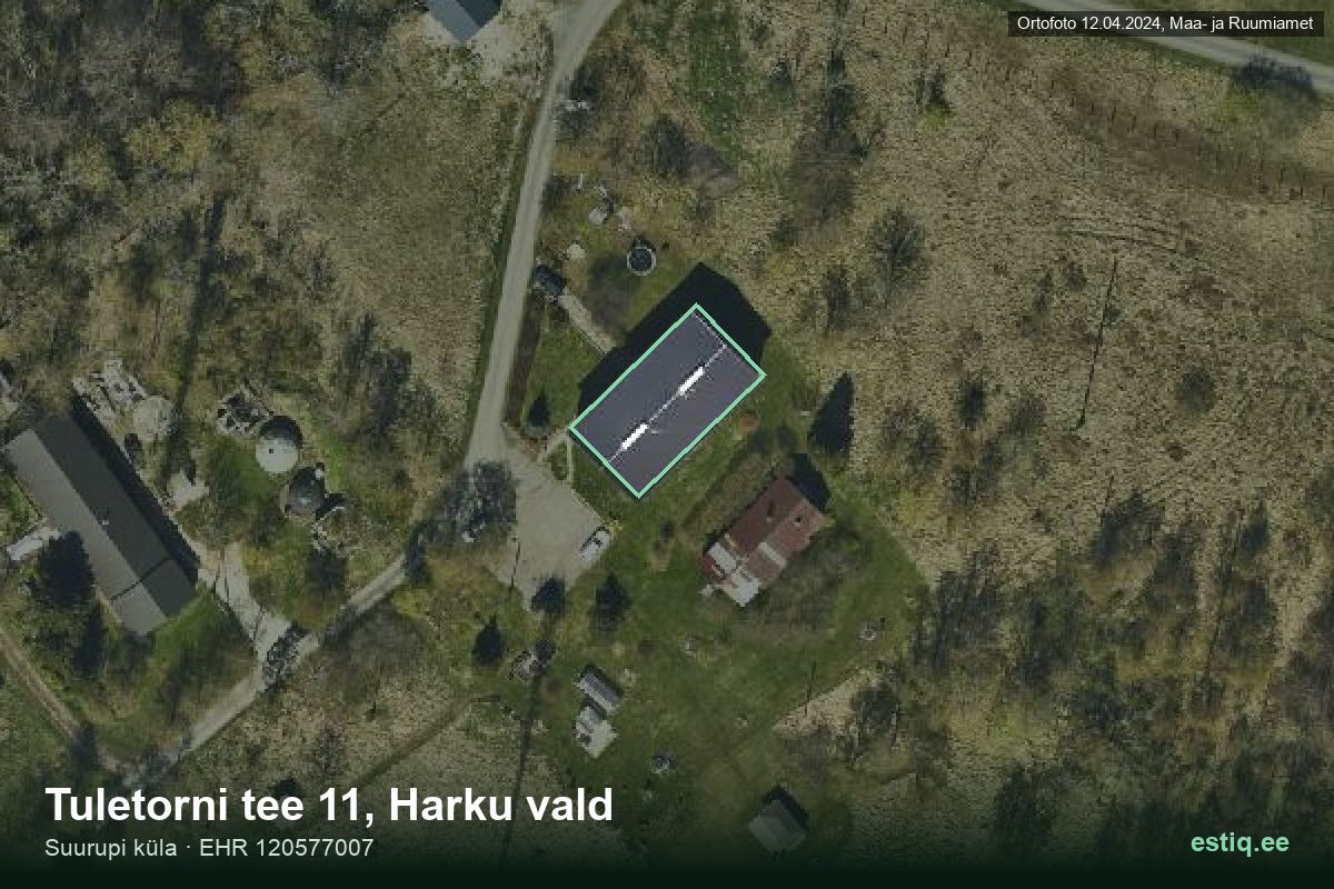 Tuletorni tee 11, Harku – aerial photo of the building, outline from the Building Register (EHR)