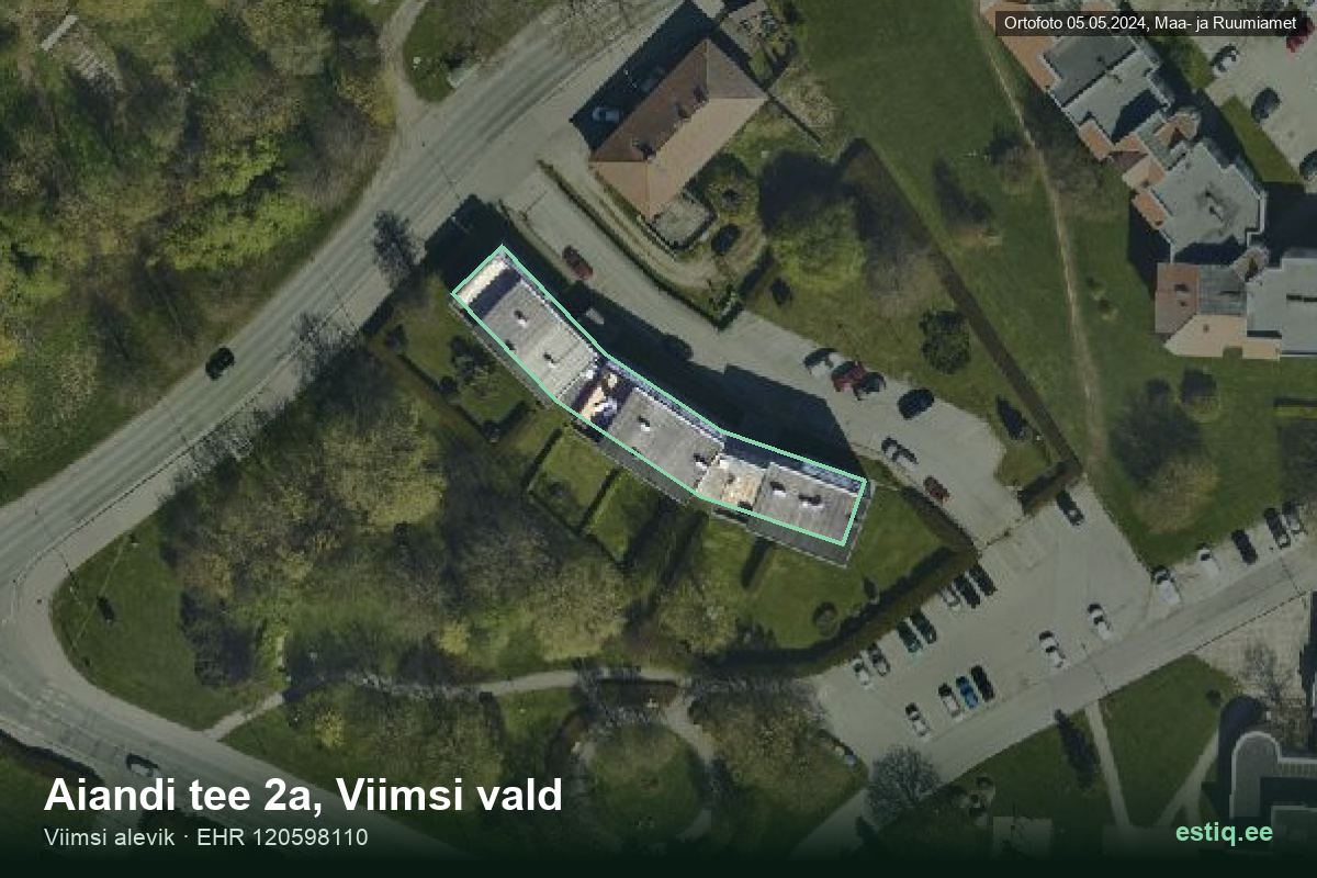 Aiandi tee 2a, Viimsi – hoone aerofoto, kontuur ehitisregistri (EHR) andmetest