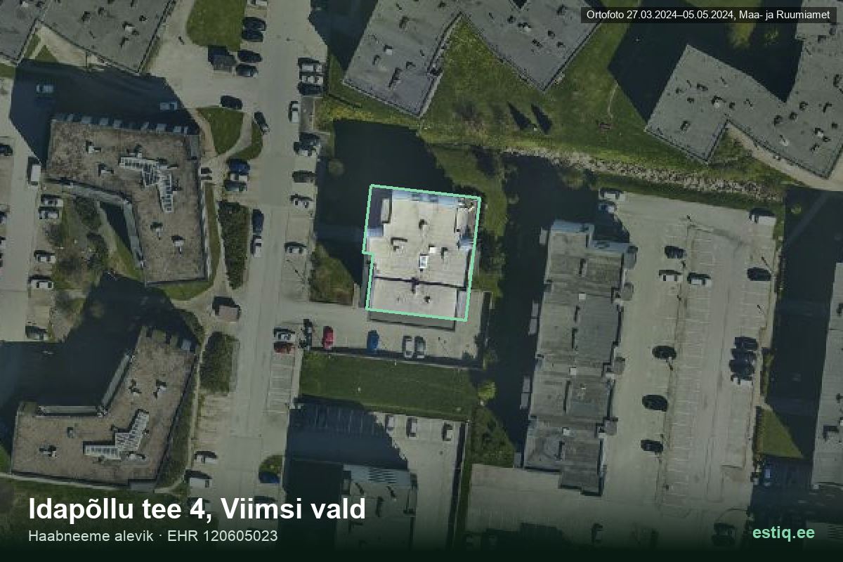 Idapõllu tee 4, Viimsi – hoone aerofoto, kontuur ehitisregistri (EHR) andmetest