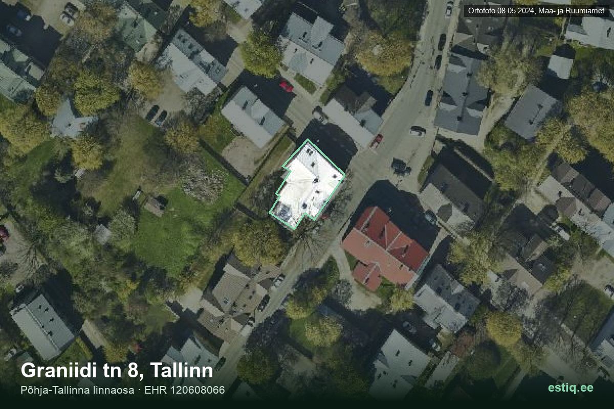 Graniidi tänav 8, Tallinn – hoone aerofoto, kontuur ehitisregistri (EHR) andmetest