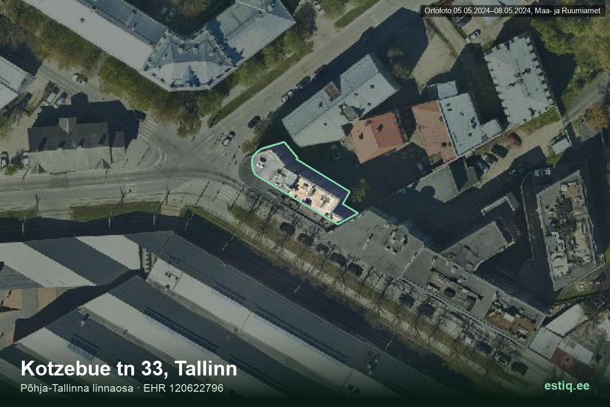 Kotzebue tänav 33, Tallinn – aerial photo of the building, outline from the Building Register (EHR)