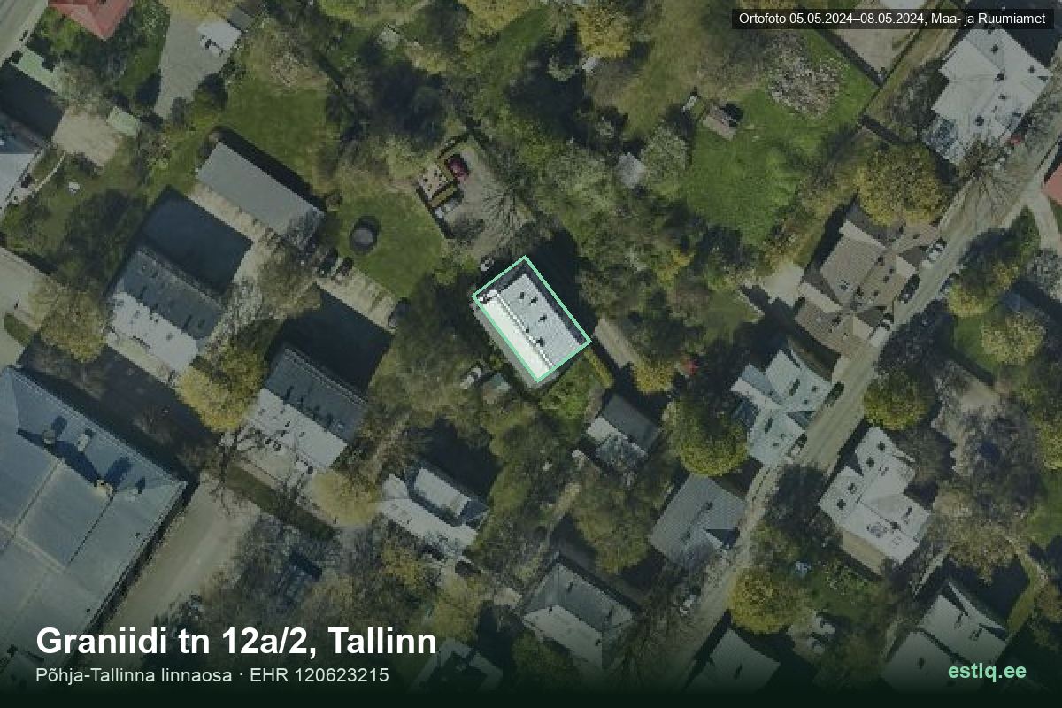 Graniidi tänav 12a/2, Tallinn – hoone aerofoto, kontuur ehitisregistri (EHR) andmetest