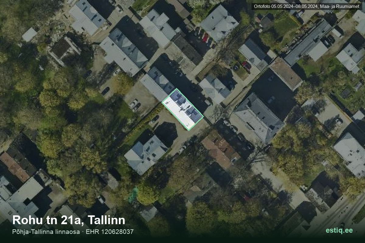 Rohu tänav 21a, Tallinn – ilmakuva rakennuksesta, ääriviiva rakennusrekisteristä (EHR)
