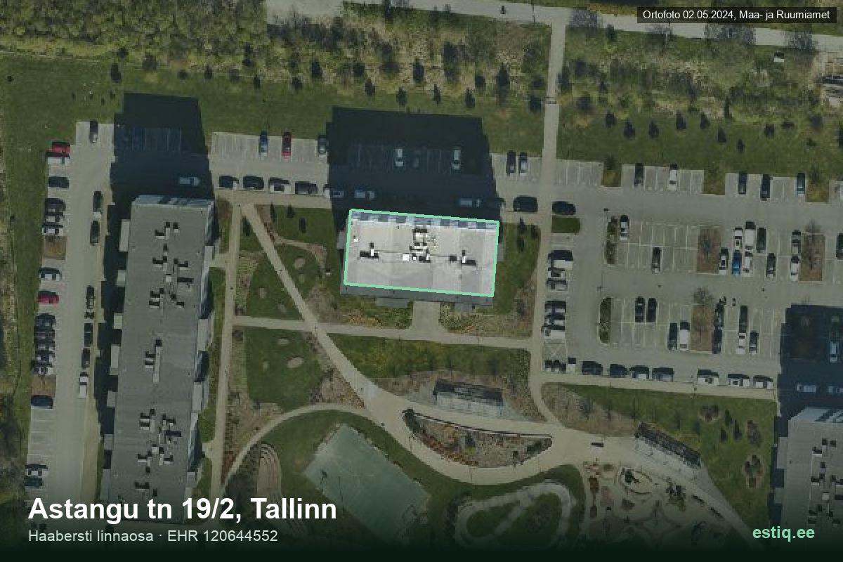 Astangu tänav 19/2, Tallinn – hoone aerofoto, kontuur ehitisregistri (EHR) andmetest