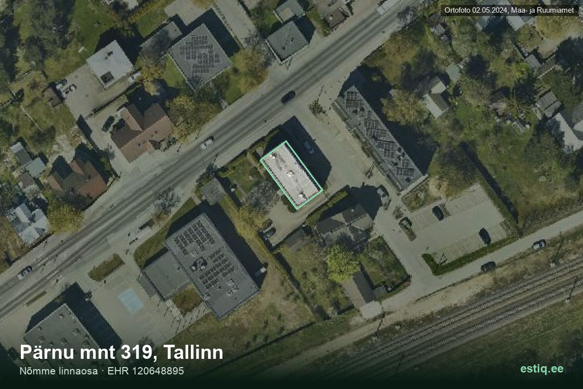 Pärnu mnt 319, Tallinn – hoone aerofoto, kontuur ehitisregistri (EHR) andmetest