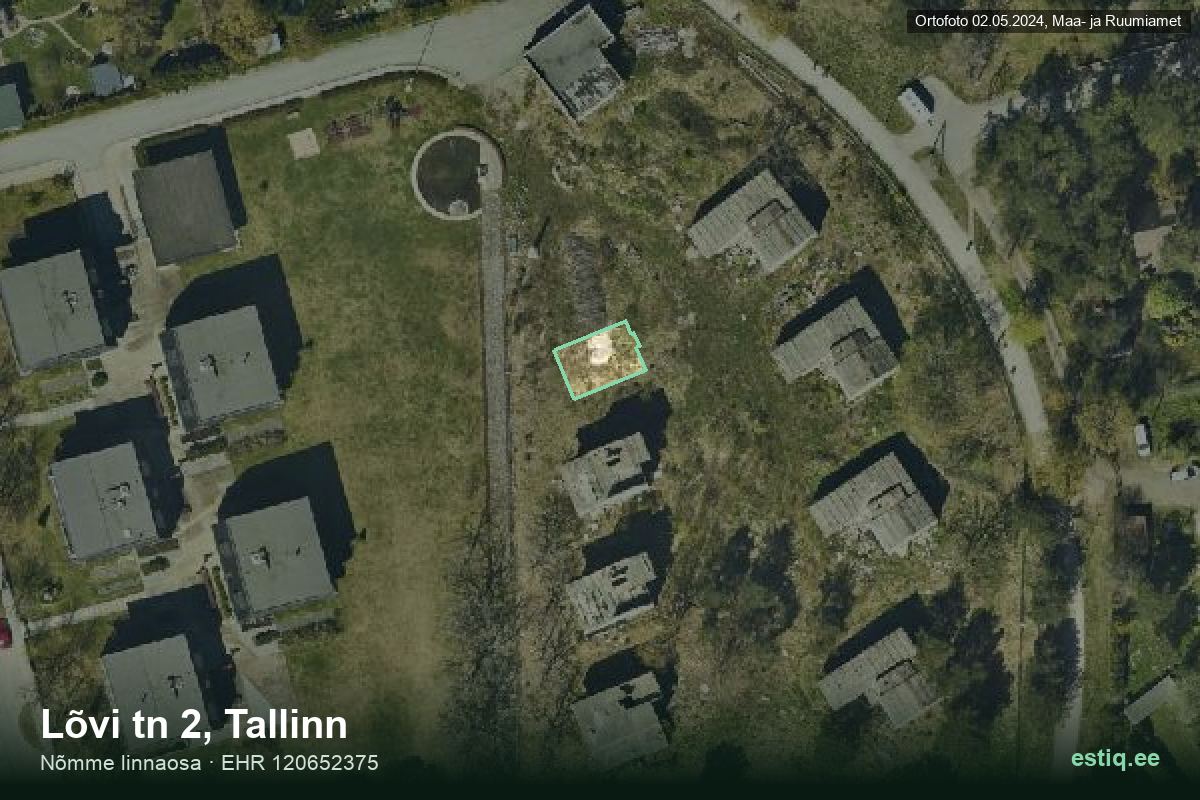 Lõvi tänav 2, Tallinn – ilmakuva rakennuksesta, ääriviiva rakennusrekisteristä (EHR)