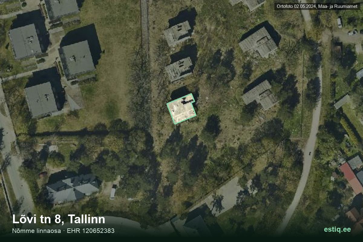 Lõvi tänav 8, Tallinn – aerial photo of the building, outline from the Building Register (EHR)