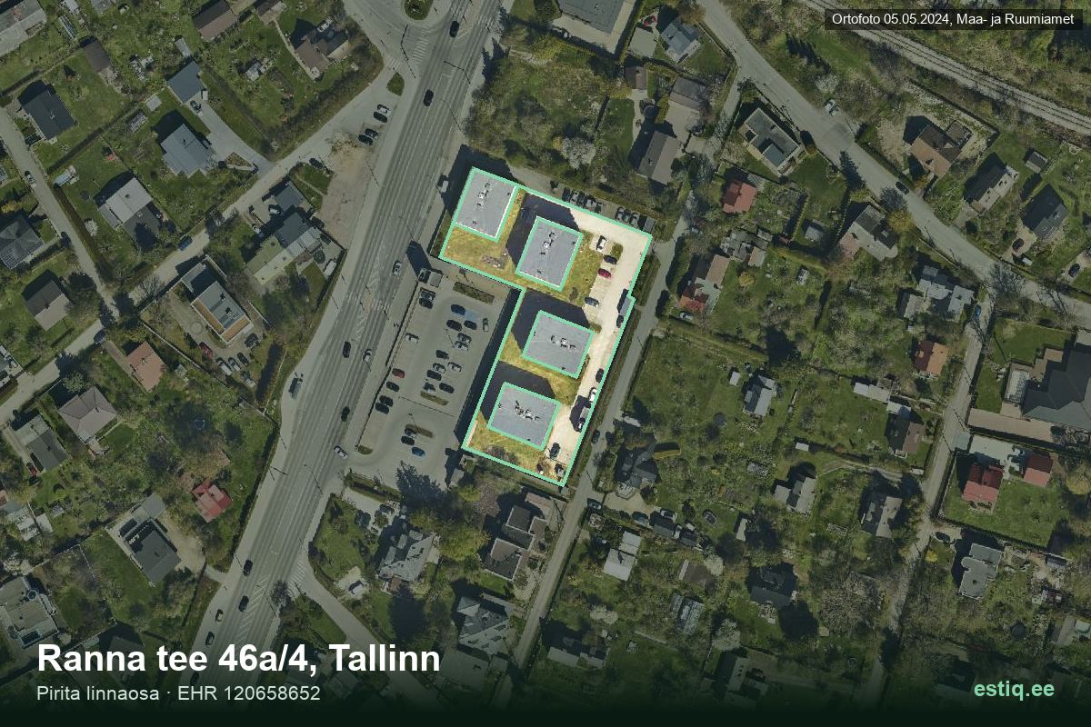 Ranna tee 46a, Tallinn – ilmakuva rakennuksesta, ääriviiva rakennusrekisteristä (EHR)