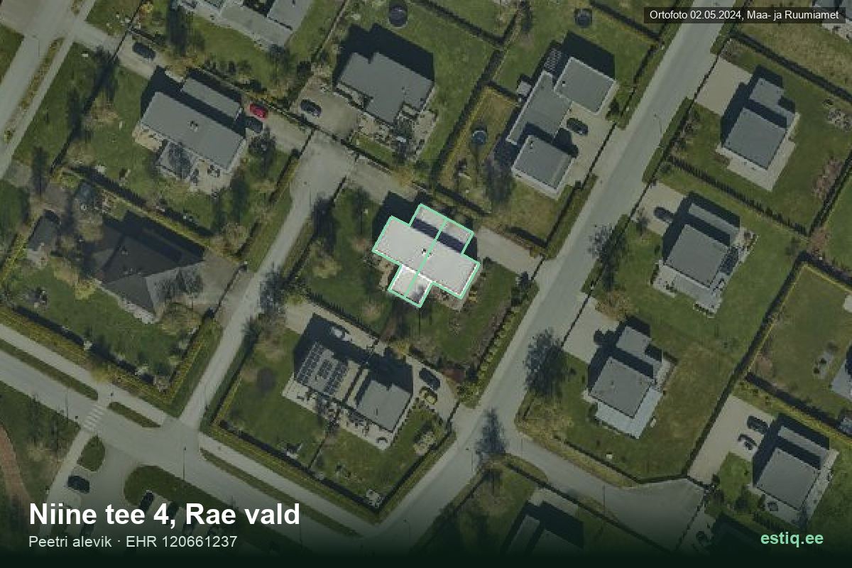 Kuldala tee 24, Rae – hoone aerofoto, kontuur ehitisregistri (EHR) andmetest