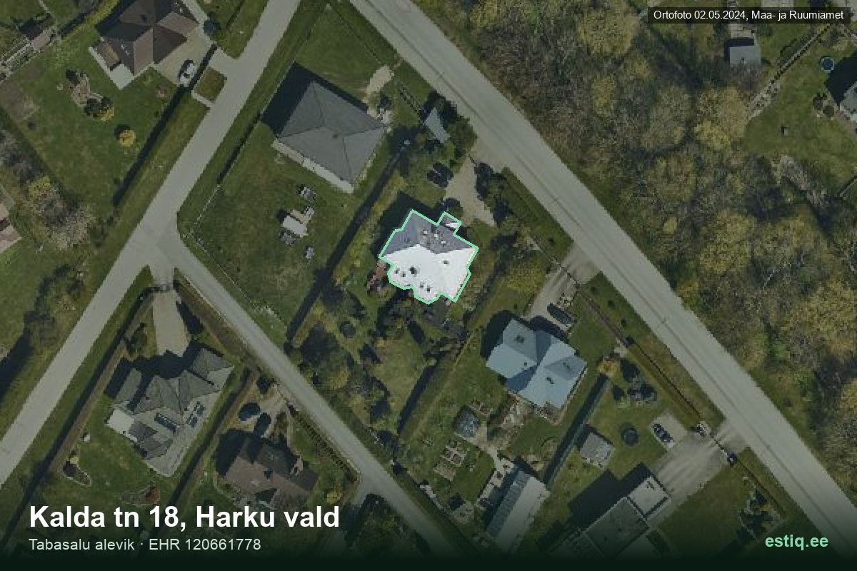 Kalda tänav 18, Harku – ilmakuva rakennuksesta, ääriviiva rakennusrekisteristä (EHR)
