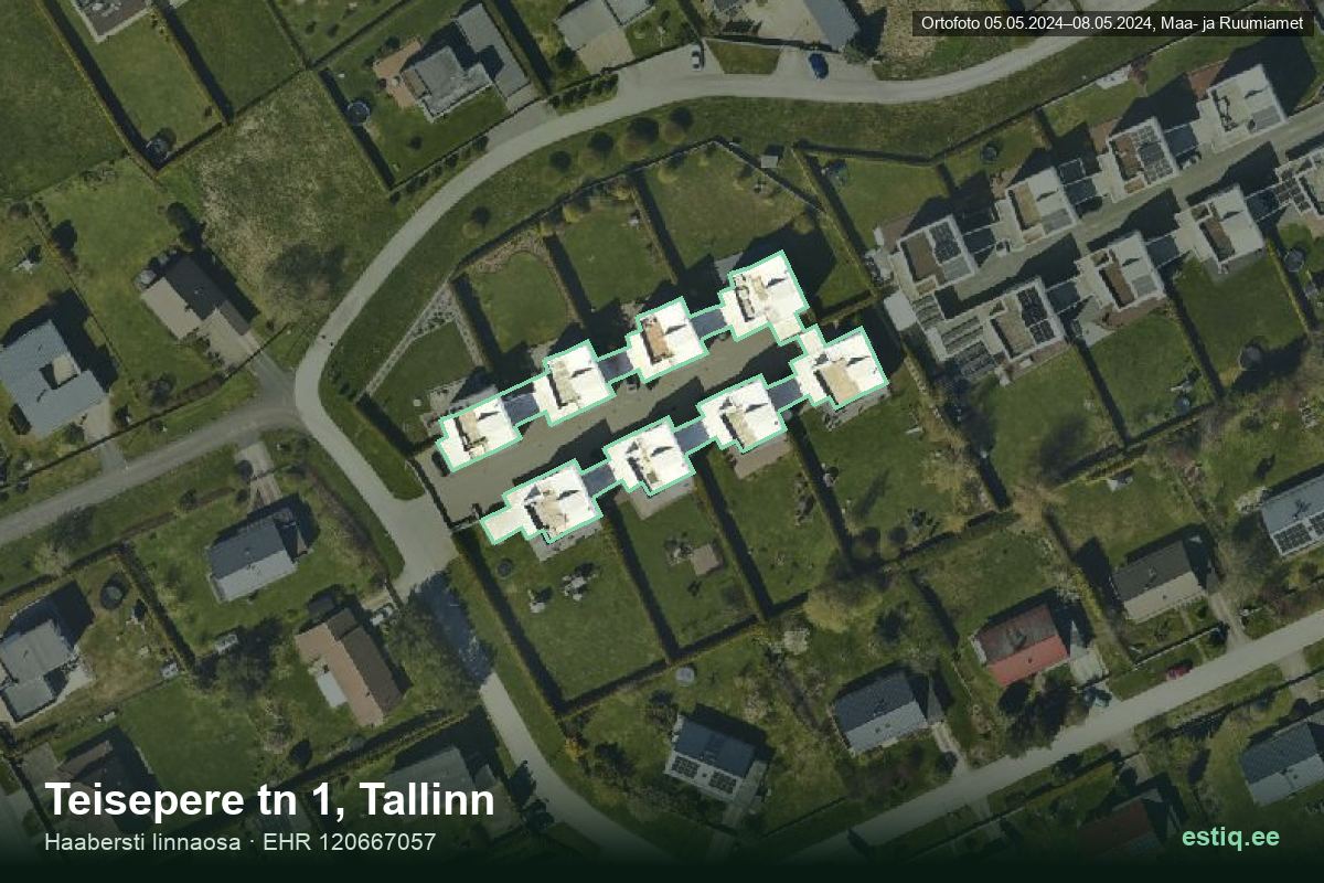 Teisepere tänav 1, Tallinn – aerial photo of the building, outline from the Building Register (EHR)