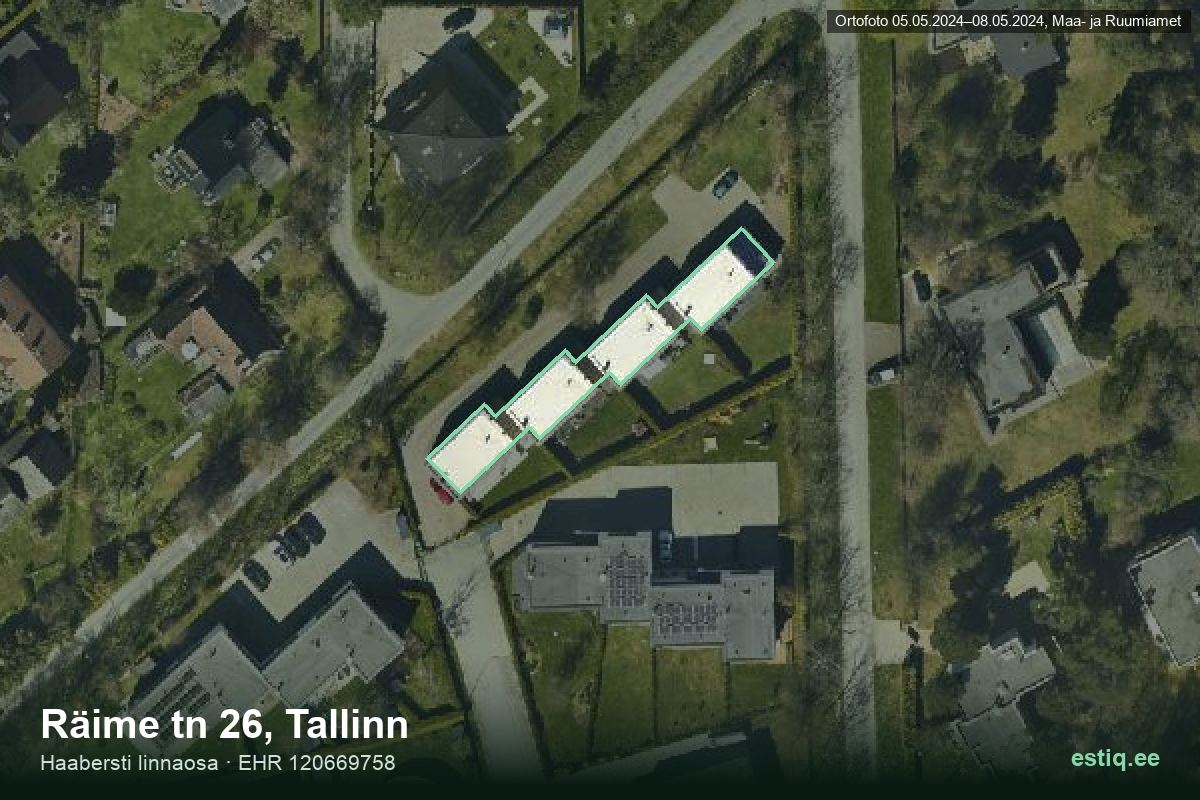 Räime tänav 26, Tallinn – ilmakuva rakennuksesta, ääriviiva rakennusrekisteristä (EHR)