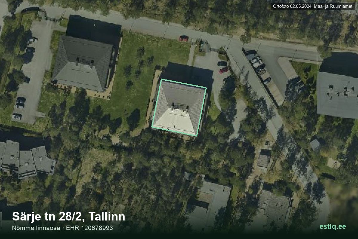 Särje tänav 28/2, Tallinn – hoone aerofoto, kontuur ehitisregistri (EHR) andmetest