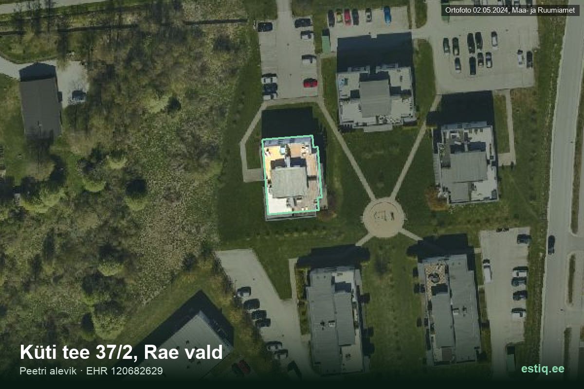 Küti tee 37/2, Rae – hoone aerofoto, kontuur ehitisregistri (EHR) andmetest