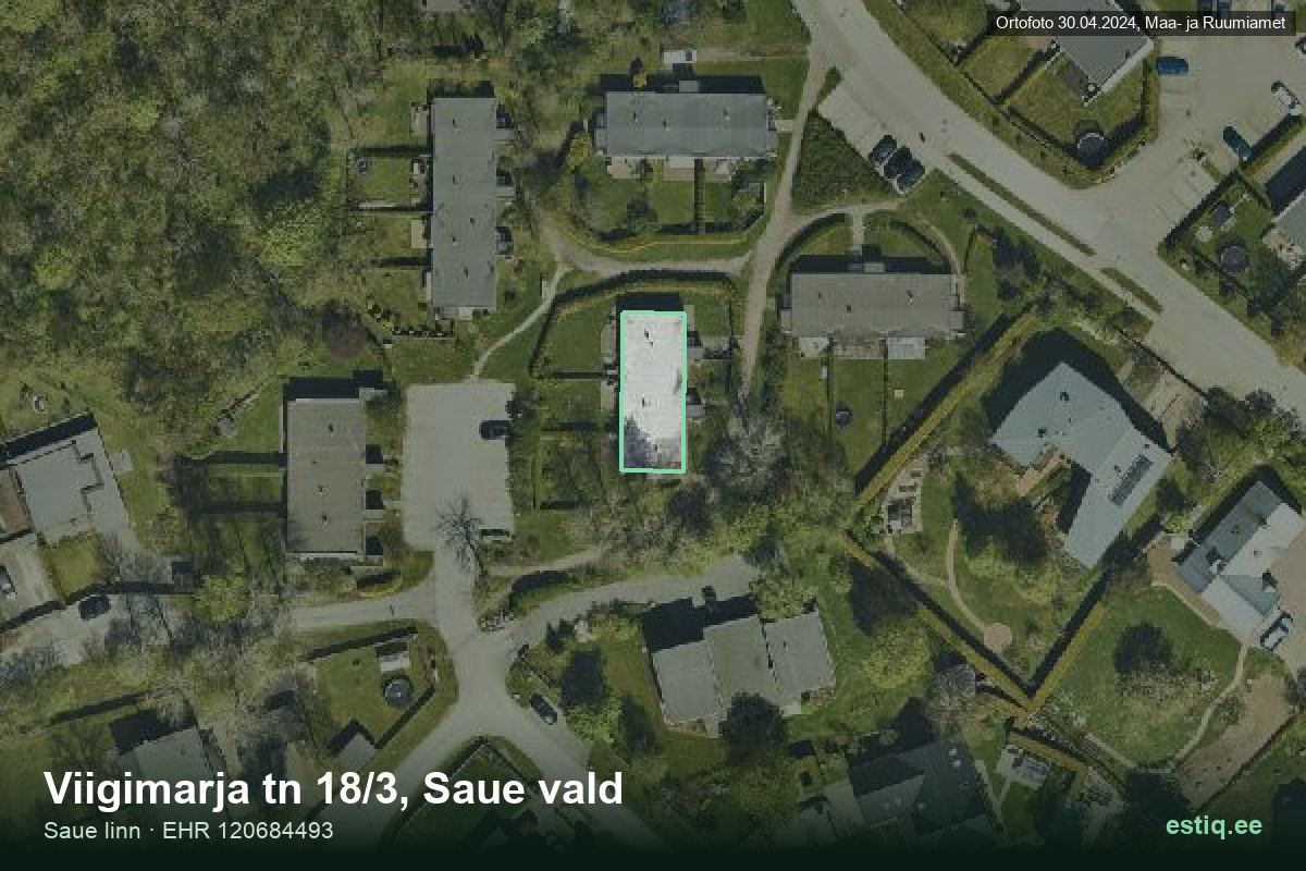 Viigimarja tänav 18/3, Saue – hoone aerofoto, kontuur ehitisregistri (EHR) andmetest