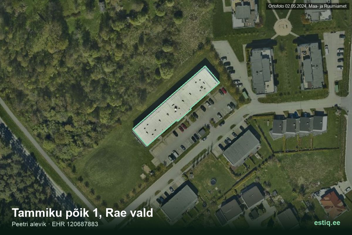 Tammiku põik 1, Rae – hoone aerofoto, kontuur ehitisregistri (EHR) andmetest