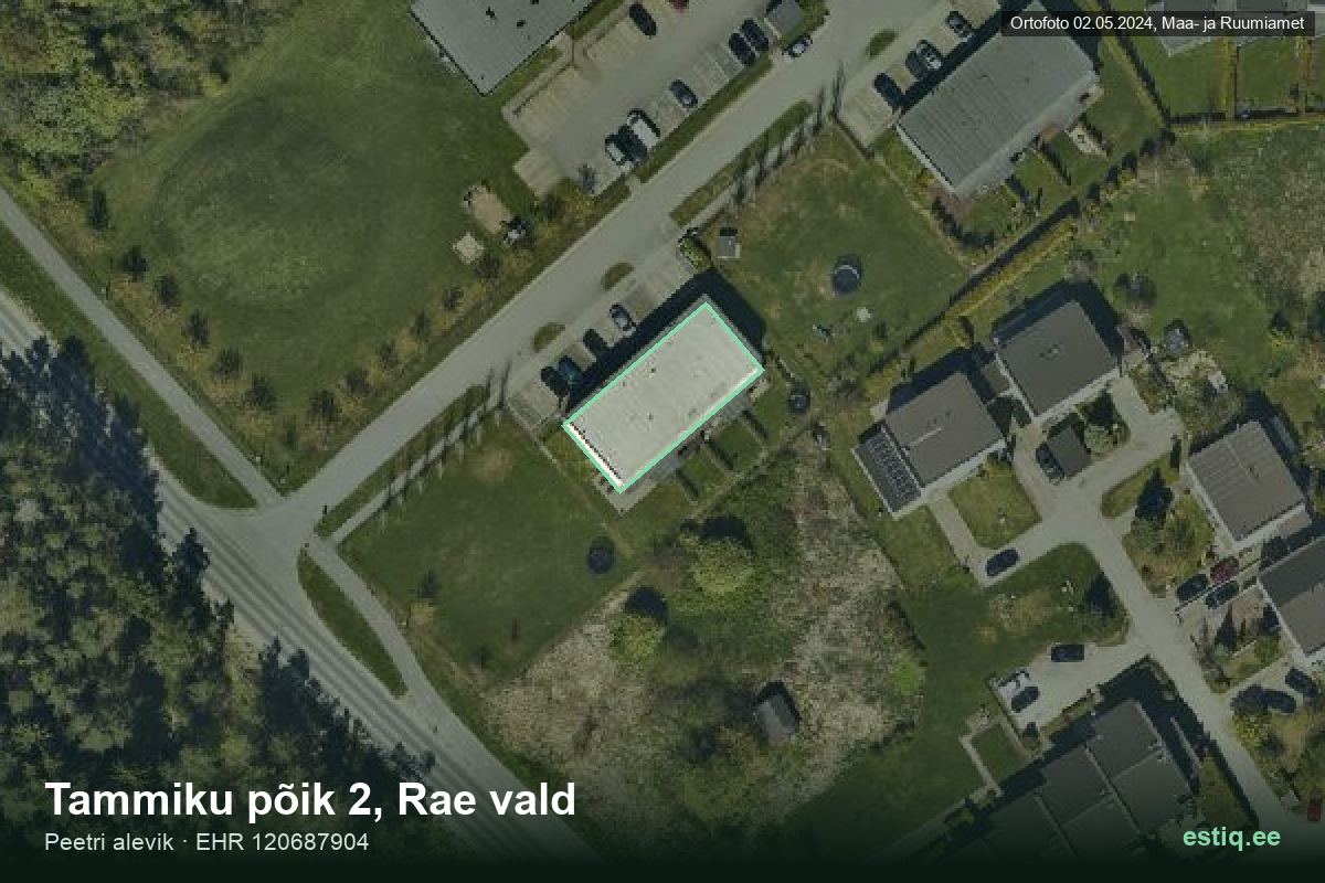 Tammiku põik 2, Rae – ilmakuva rakennuksesta, ääriviiva rakennusrekisteristä (EHR)