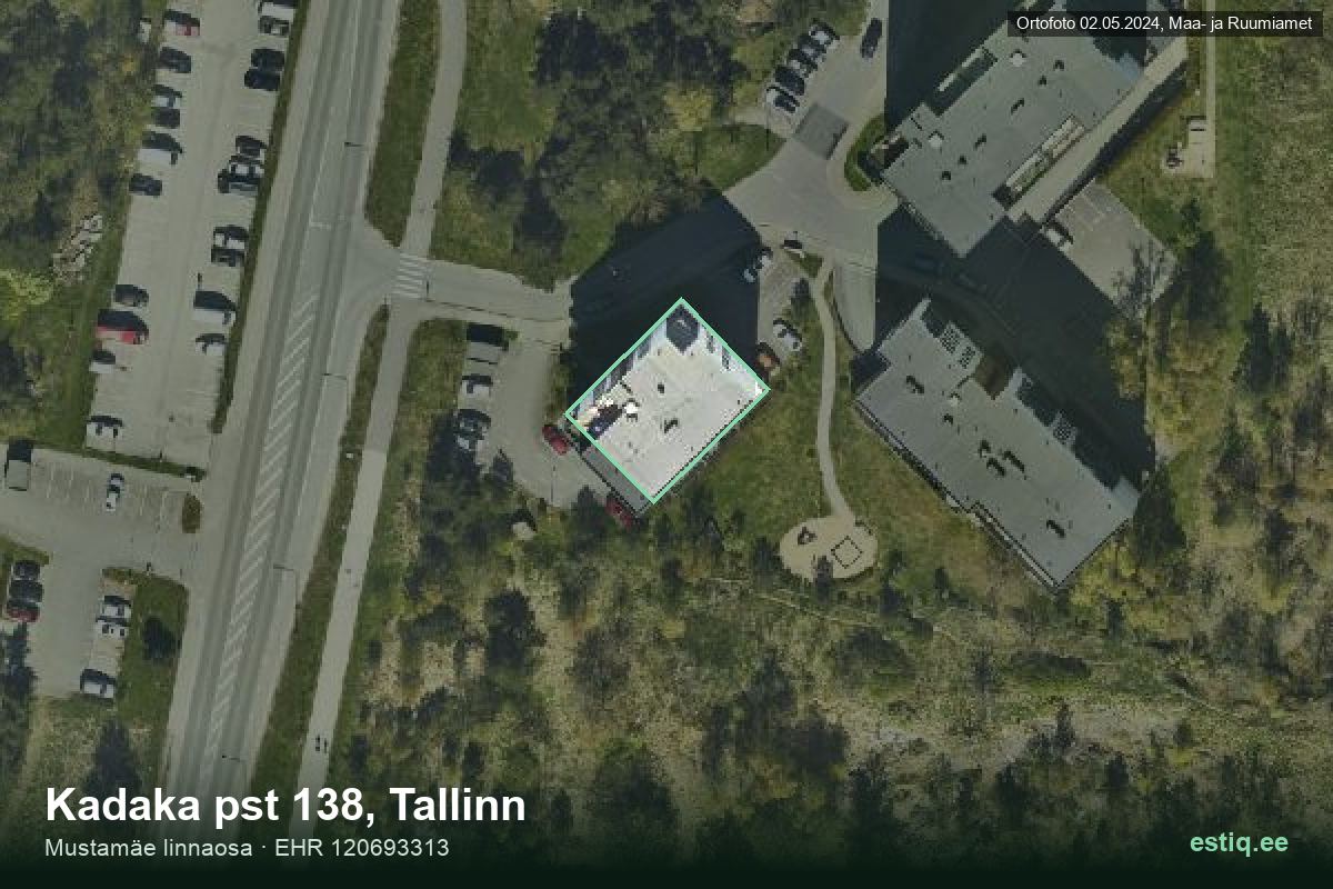 Kadaka pst 138, Tallinn – aerial photo of the building, outline from the Building Register (EHR)