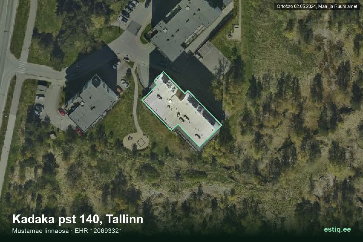 Kadaka pst 140, Tallinn – hoone aerofoto, kontuur ehitisregistri (EHR) andmetest