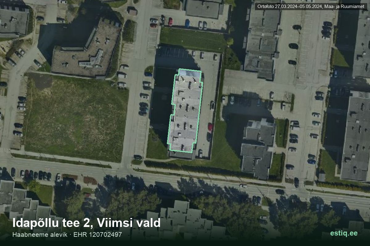 Idapõllu tee 2, Viimsi – aerial photo of the building, outline from the Building Register (EHR)
