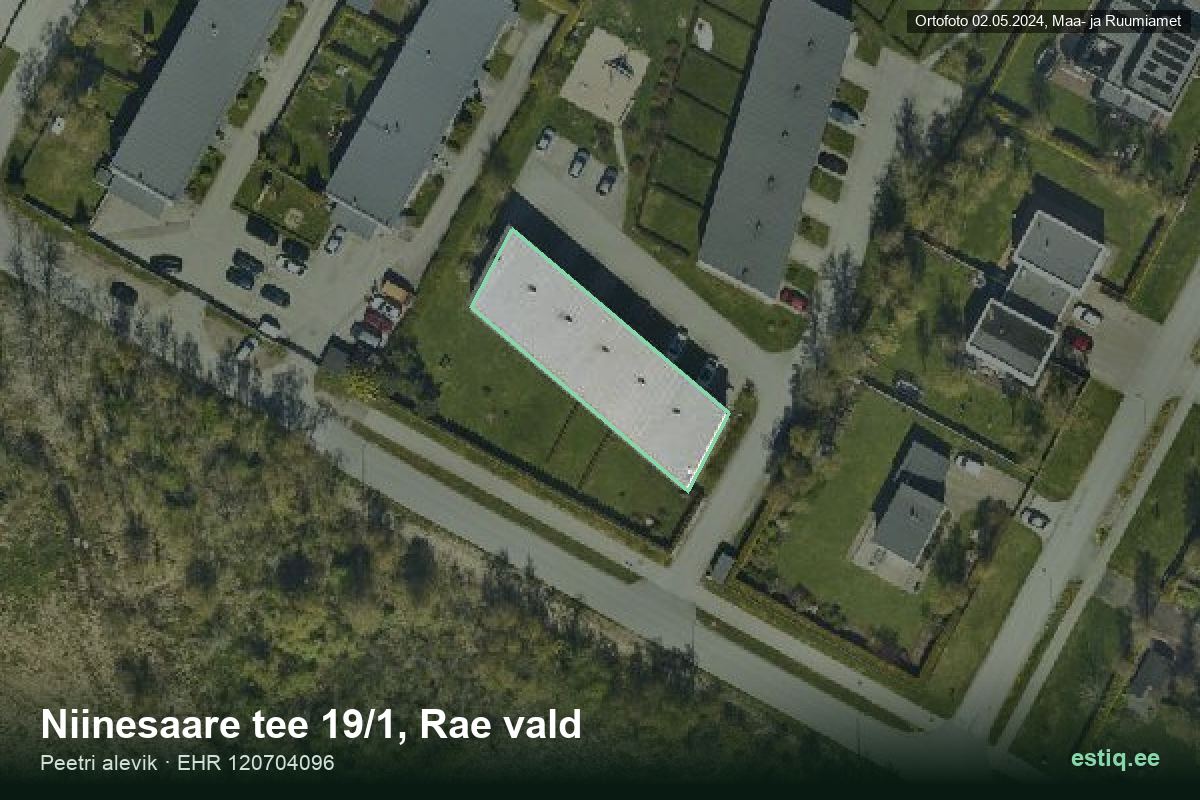 Niinesaare tee 19/1, Rae – aerial photo of the building, outline from the Building Register (EHR)