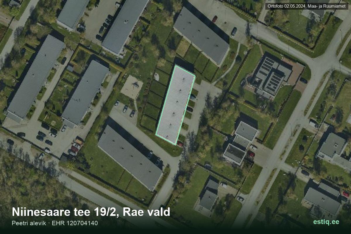 Niinesaare tee 19/2, Rae – aerial photo of the building, outline from the Building Register (EHR)