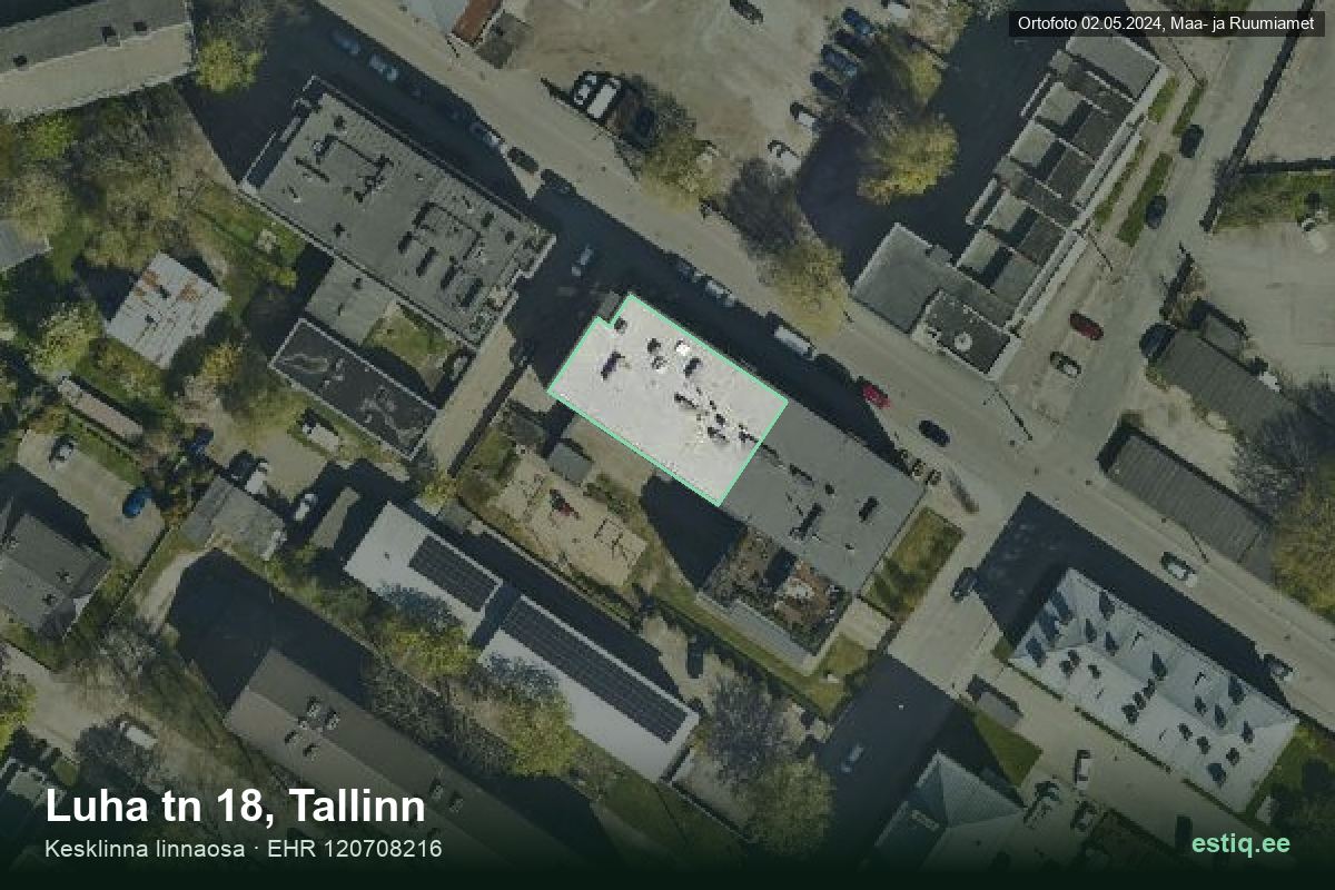 Luha tänav 18, Tallinn – aerial photo of the building, outline from the Building Register (EHR)