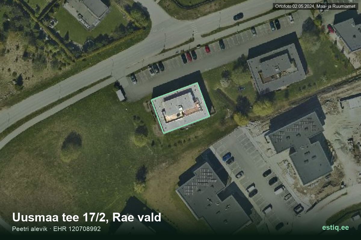 Uusmaa tee 17/2, Rae – ilmakuva rakennuksesta, ääriviiva rakennusrekisteristä (EHR)