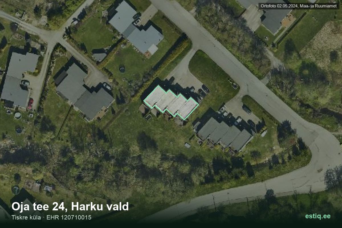 Oja tee 24, Harku – hoone aerofoto, kontuur ehitisregistri (EHR) andmetest