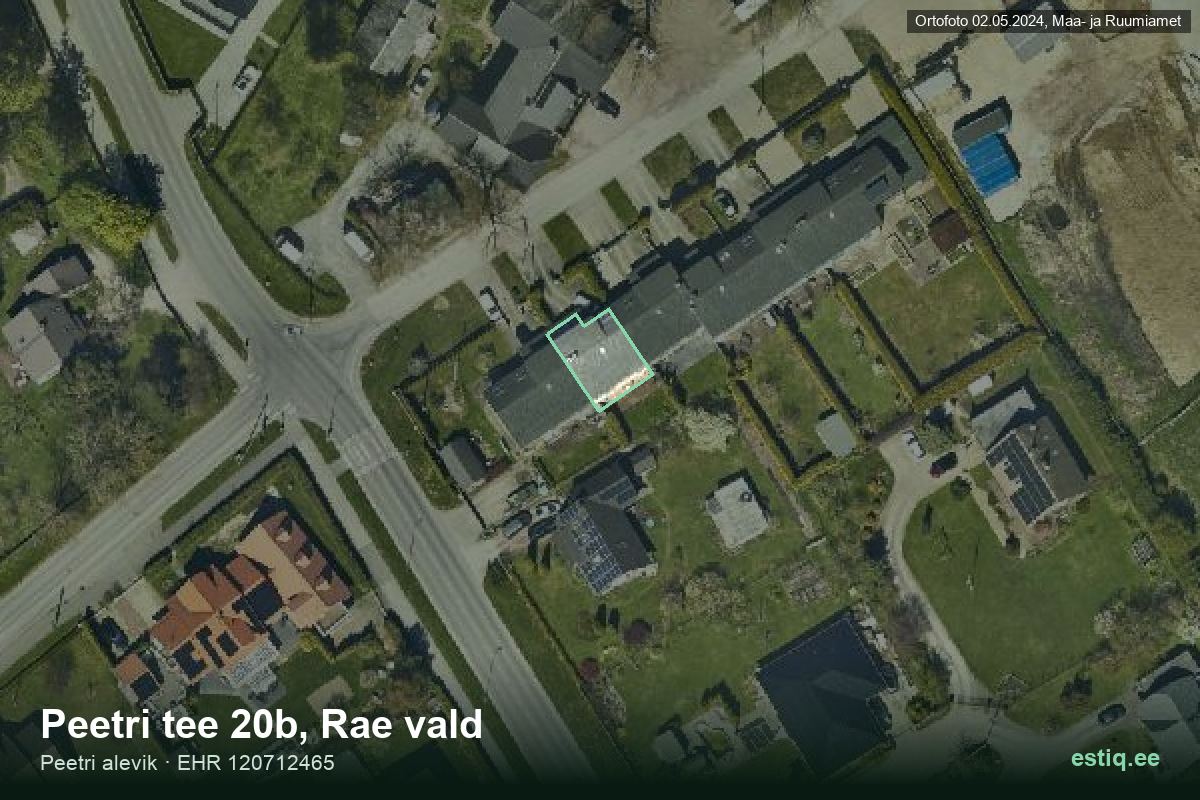 Peetri tee 20b, Rae – aerial photo of the building, outline from the Building Register (EHR)