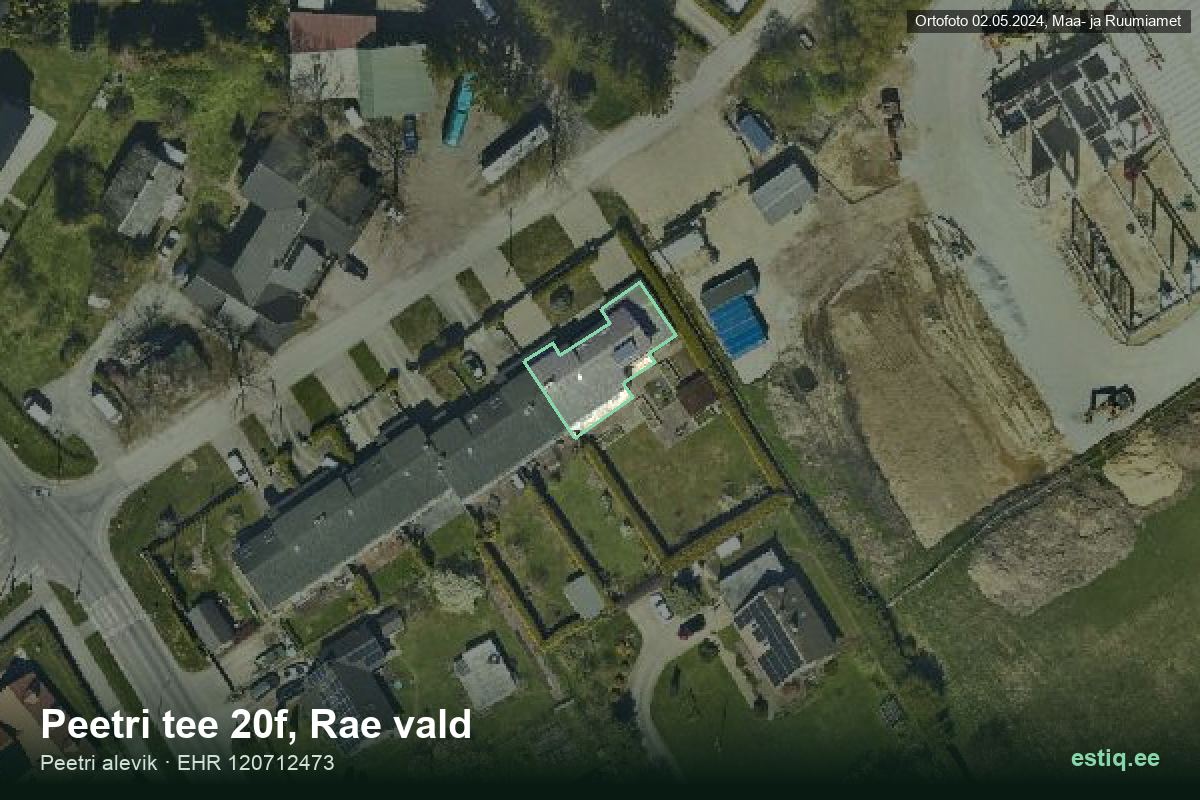 Peetri tee 20f, Rae – aerial photo of the building, outline from the Building Register (EHR)