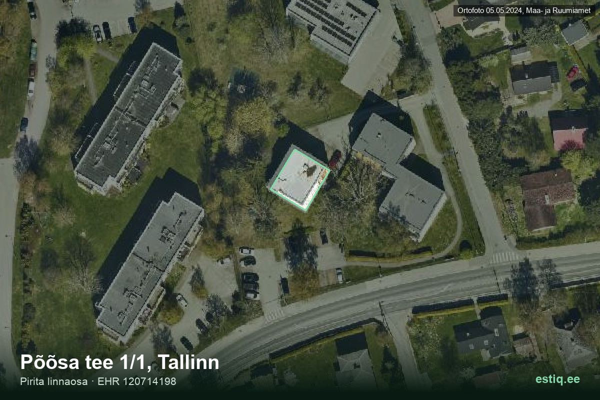 Põõsa tee 1/1, Tallinn – hoone aerofoto, kontuur ehitisregistri (EHR) andmetest