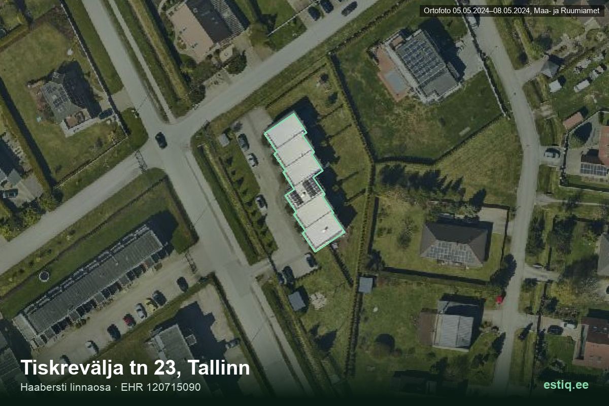 Tiskrevälja tänav 23, Tallinn – aerial photo of the building, outline from the Building Register (EHR)
